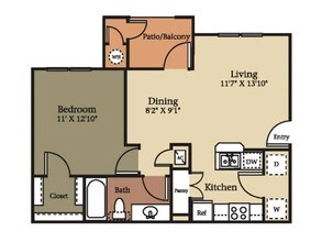1 Bedroom 1 Bathroom A1 0834 floor plan